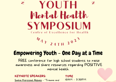 Youth Mental Health Symposium – Event May 24th/ Registration is CLOSED
